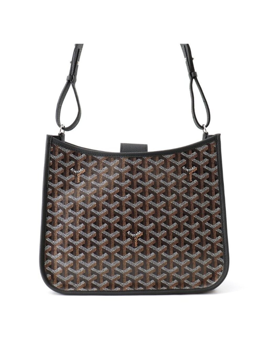 Goyard Shoulder Bag Musette PM Leather Black Herringbone
